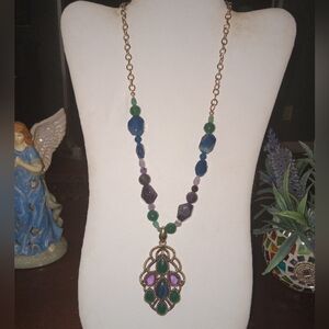 BARSE BEAUTIFUL AMETHYST COSTUME NECKLACE